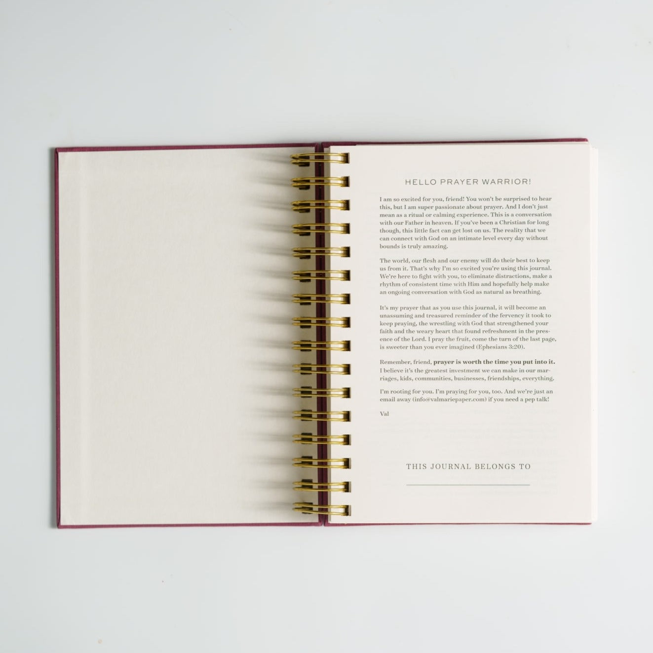 Signature Prayer Journal (6Month) Val Marie Paper